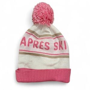 Little Buck Après Ski Pink and White Beanie
